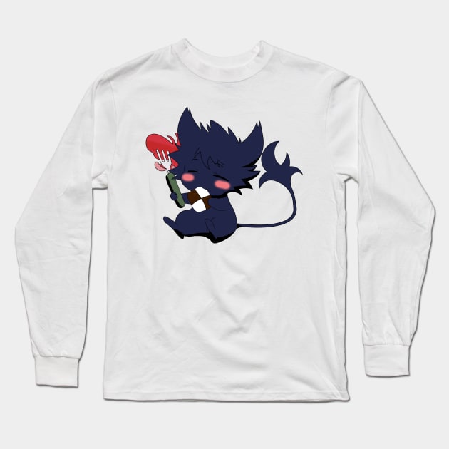 Servamp - Kuro Cat Eating Long Sleeve T-Shirt by oneskyoneland